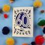 Personalised 60th Birthday Card Papercut Spotty Design, thumbnail 7 of 9