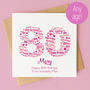 Personalised Pink Star 80th Birthday Card, thumbnail 1 of 3