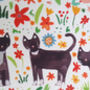 Three Cats Floral Greetings Card, thumbnail 8 of 9