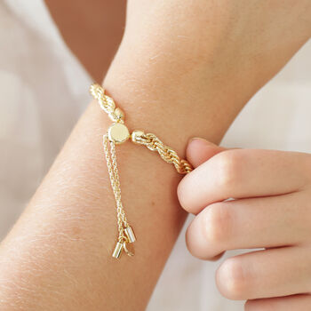 Plaited Rope Chain Bracelet In Gold, 9 of 11