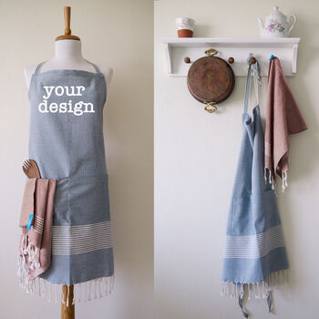 Personalised Set Of Kitchen Apron And Tea Towel, 5 of 12