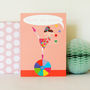 Personalised Bubble Girl On Ball Card, thumbnail 1 of 4