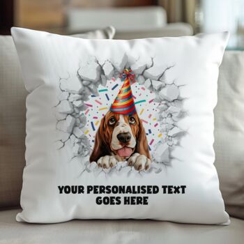 Personalised Basset Hound Birthday Break Through Dog, 5 of 8