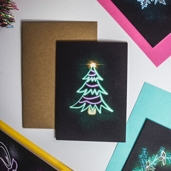 Neon Tree Christmas Greetings Card, 2 of 2