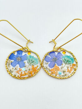 Dangle Earrings With Flowers In Vintage Colours, 2 of 11