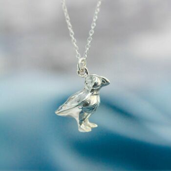 Puffin Pendant With Optional Personalisation, 2 of 10
