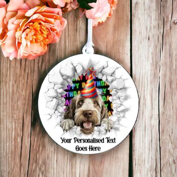 Personalised Spinone Italiano Birthday Break Through, 6 of 8