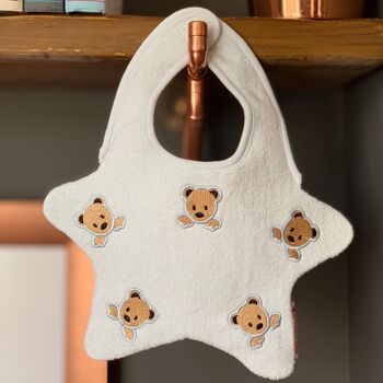 Baby Bib With Embroidered Teddy Bears, 3 of 5