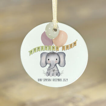 Baby Elephant Pregnancy Announcement Bauble, 4 of 5