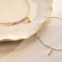 Sterling Silver Semi Precious Birthstone Bar Letter Slider Bracelet, thumbnail 1 of 11