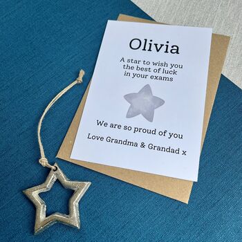 Exams Good Luck Star Decoration Card, 2 of 3