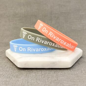 On Rivaroxaban Silicone Medical Alert Wristband, 3 of 10