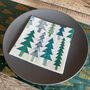 Elegant Green And Blue Christmas Tree Lunch Napkins X 20, thumbnail 4 of 8