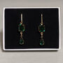 Emerald Green Crystal Droplet Earrings, thumbnail 2 of 6