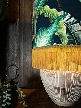 Magic Fruits Lampshade With Gold Lining And Fringing, 4 of 11