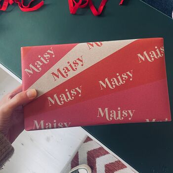 Retro Type Style Personalised Christmas Wrapping Paper, 4 of 5