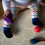 Baby, Toddler Joggers With Inbuilt Socks 'Squiggly', thumbnail 5 of 9