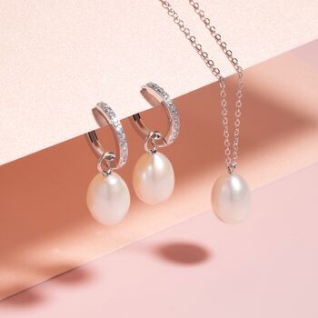 Timeless Pearl Jewellery Set In Sterling Silver And 18k Gold Vermeil, 3 of 12
