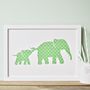 Personalised Baby Elephant And Mother Artwork, thumbnail 8 of 12