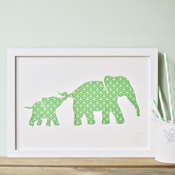Personalised Baby Elephant And Mother Artwork, 8 of 12