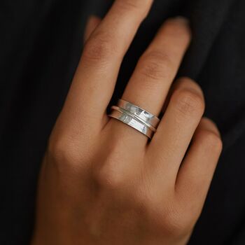 Personalised Sterling Silver Single Spinner Ring – 8mm, 2 of 7