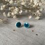Handmade Turquoise Ceramic Dot Stud Earrings, thumbnail 2 of 8