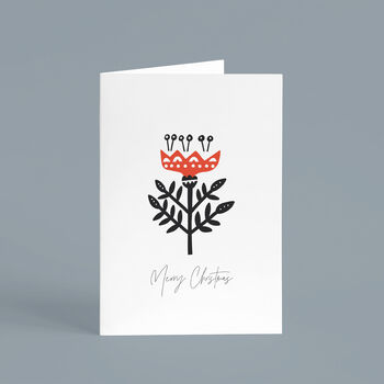 Decorative Folk Thistle Christmas Card Pack, 2 of 4