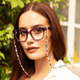 Laura Pink Leopard Glasses Chain, thumbnail 1 of 5