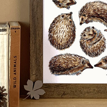 Hedgehogs Watercolour Art Print, 5 of 9