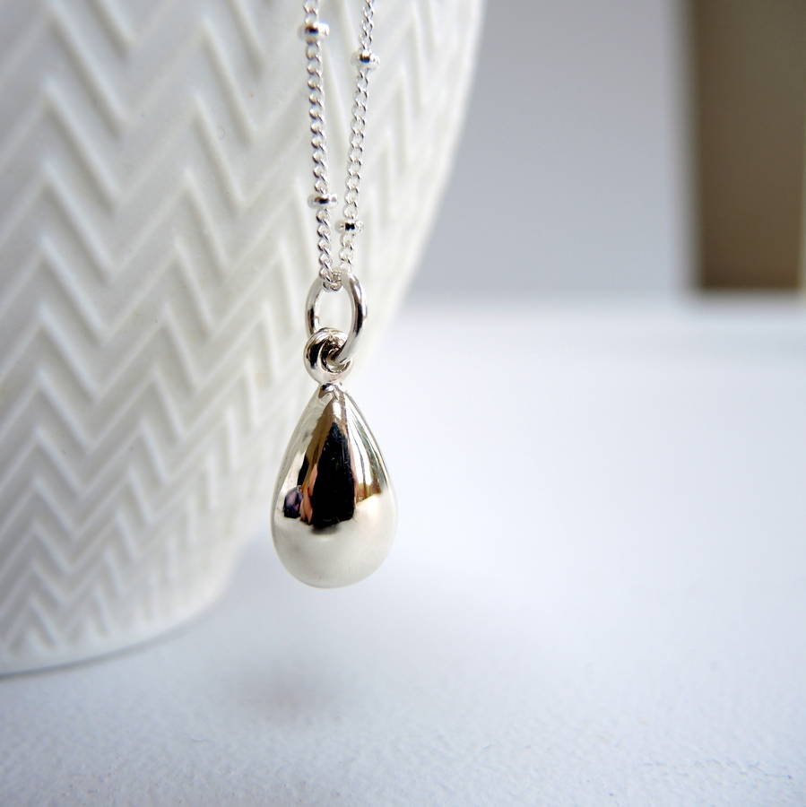 Silver Teardrop Pendant Necklace By The Alphabet Gift Shop ...