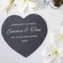 Personalised Set Of Two Heart Shaped Slate Placemats, thumbnail 4 of 5