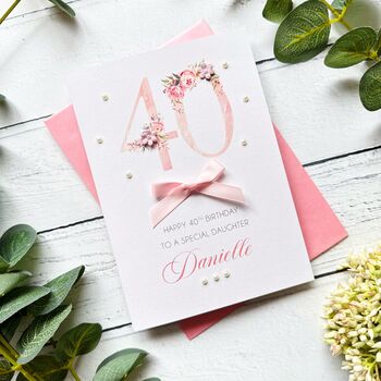 Personalised 40th Birthday Card In Pink, 11 of 12