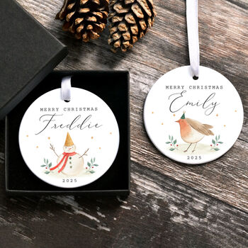Personalised Ceramic Christmas Tree Decoration Choice Of Festive And Animal Designs, 11 of 12