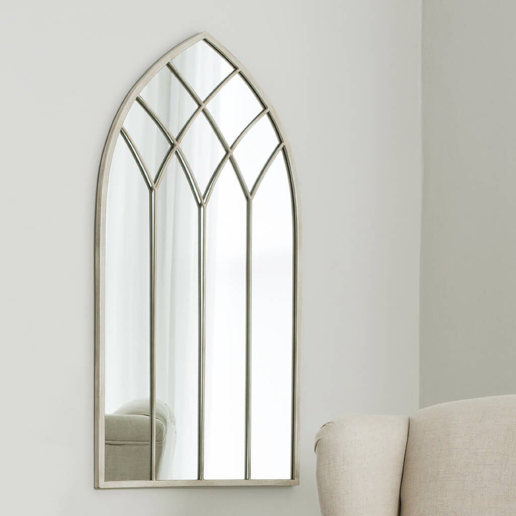 Cream Metal Arched Wall Mirror By Primrose & Plum