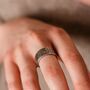 Adjustable Silver Open Vintage Mandala Statement Ring, thumbnail 1 of 6