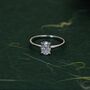 Sterling Silver One Carat Oval Moissanite Diamond Classic Single Stone Engagement Ring, thumbnail 4 of 10