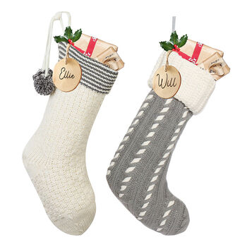 Personalised Chunky Knit Christmas Stockings, 2 of 8
