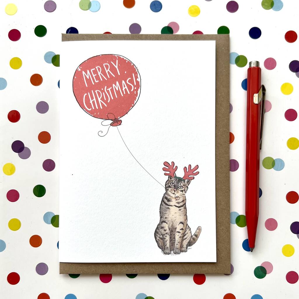 Tabby Cat Christmas Card