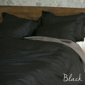 King Size Linen Bedding Set Linen Pillowcases, 7 of 12