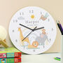 Personalised Safari Animals Wooden Nursery Clock, thumbnail 3 of 4