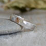 Millgrain Platinum Wedding Band With Hammered Effect, thumbnail 2 of 5