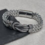 Personalised Men's Woven Steel Infinity Knot Bracelet, thumbnail 2 of 2