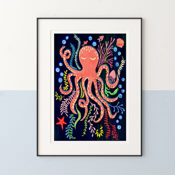 Colourful Octopus Nursery Wall Art, 3 of 9