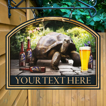 Tortoise And Beer Home Pub Sign Man Cave Sign, 7 of 9