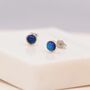 Sterling Silver Dark Blue Crystal Stud Earrings, thumbnail 1 of 10