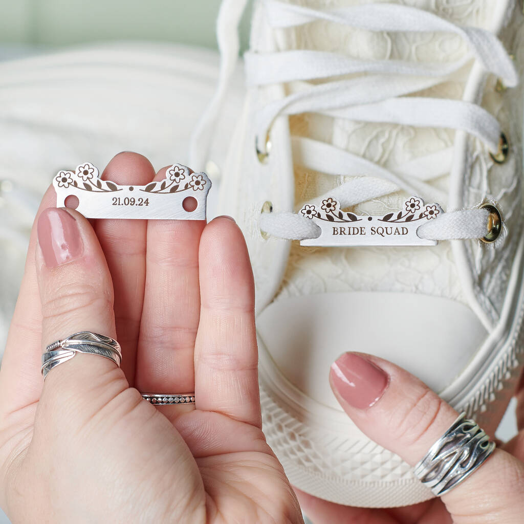 Personalised Bridesmaid Metal Shoe Tags, 1 of 5