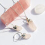 Open Heart Rose Quartz Crystal Silver Pendant Necklace, thumbnail 5 of 9