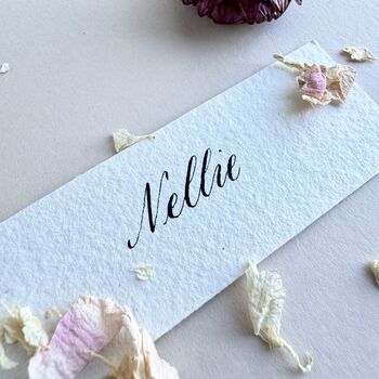 Personalised Handwritten Calligraphy Place Cards On Cotton Rag Paper, 2 of 4