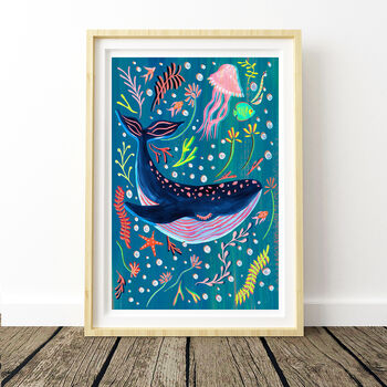 Whale Nursery Art Print, 3 of 8