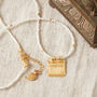 Gold Plated Pendant Mother Of Pearl Beaded Necklace, thumbnail 2 of 11